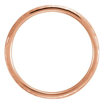 2mm 14K Rose Gold Comfort-Fit Hammered Wedding Band Ring 2