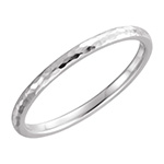 2mm Sterling Silver Comfort-Fit Hammered Wedding Band