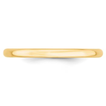 14K Gold Comfort-Fit Lightweight 2mm Wedding Band Ring 3