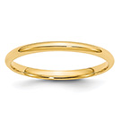 14K Gold Comfort-Fit Lightweight 2mm Wedding Band Ring