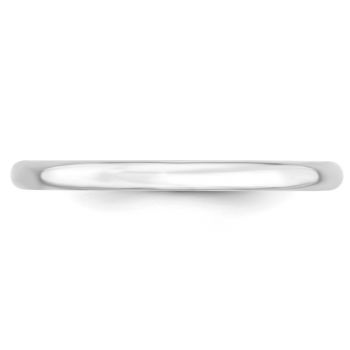 Comfort-Fit Lightweight 2mm Wedding Band Ring in 14K White Gold 2