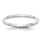 Comfort-Fit Lightweight 2mm Wedding Band Ring in 14K White Gold