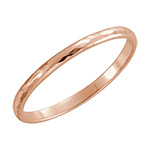 2mm 14K Rose Gold Hammered Wedding Band Ring