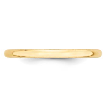 14K Gold Lightweight Plain 2mm Wedding Band Ring 3