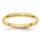 14K Gold Lightweight Plain 2mm Wedding Band Ring