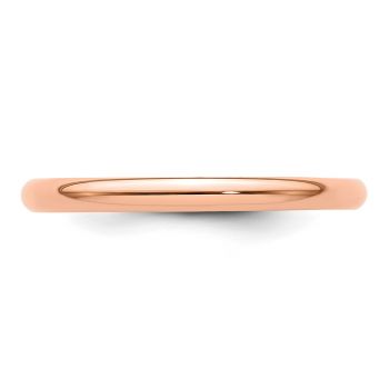 Lightweight Plain 2mm 14K Rose Gold Wedding Band Ring 3