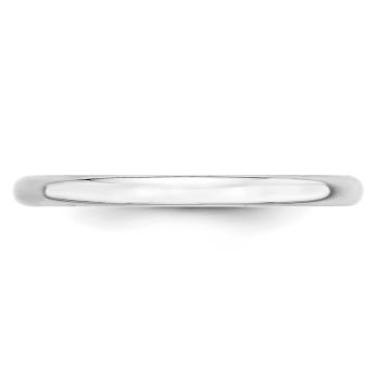 Lightweight Plain 2mm Wedding Band Ring in 14K White Gold 3