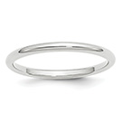2mm Plain Comfort Fit Wedding Band Ring in 14K White Gold