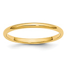 Plain 2mm 14K Gold Wedding Band Ring