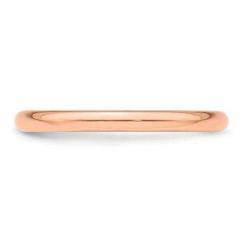14K Rose Gold Plain 2mm Wedding Band Ring 3