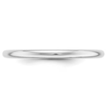 Plain Polished 2mm Wedding Band Ring in 14K White Gold 3