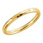 3mm Comfort-Fit Hammered Wedding Band Ring in 18K Gold
