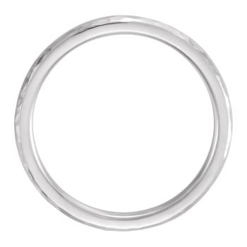 3mm Comfort-Fit Hammered Wedding Band Ring in Sterling Silver 2