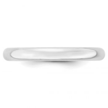 14K White Gold Comfort-Fit Lightweight 3mm Wedding Band Ring 2