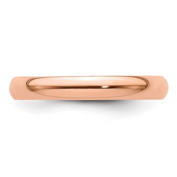 Lightweight Plain 3mm Wedding Band in 14K Rose Gold 3