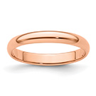 Lightweight Plain 3mm Wedding Band in 14K Rose Gold