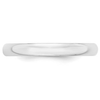 14K White Gold Lightweight Plain 3mm Wedding Band Ring 2