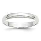 14K White Gold Lightweight Plain 3mm Wedding Band Ring