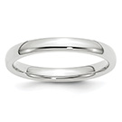 Platinum 3mm Plain Comfort Fit Wedding Band Ring