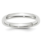 14K White Gold 3mm Plain Comfort Fit Wedding Band