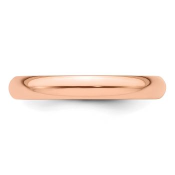 Plain Polished 3mm Wedding Band in 14K Rose Gold 3