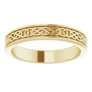 4mm 18K Gold Celtic Knot Wedding Band Ring 3