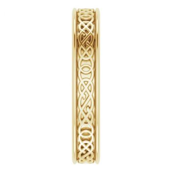 4mm 18K Gold Celtic Knot Wedding Band Ring 4