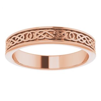 4mm Celtic Knot Wedding Band Ring in 14K Rose Gold 3