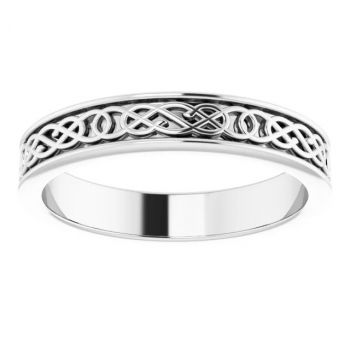 4mm Celtic Knot Wedding Band Ring in Platinum 3