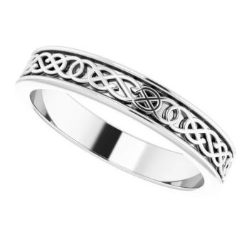 4mm Celtic Knot Wedding Band Ring in Platinum 5