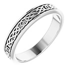 4mm 14K White Gold Celtic Knot Wedding Band Ring