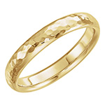 4mm Comfort-Fit Hammered Wedding Band Ring in 14K Gold