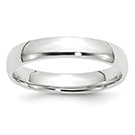 Comfort-Fit Lightweight 4mm 14K White Gold Wedding Band Ring