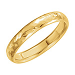 4mm Hammered Wedding Band Ring in 14K Gold