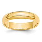 14K Gold Lightweight Plain 4mm Wedding Band Ring