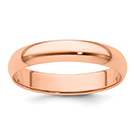 Lightweight Plain 4mm 14K Rose Gold Wedding Band Ring