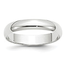 Lightweight Plain 4mm Wedding Band Ring in 14K White Gold