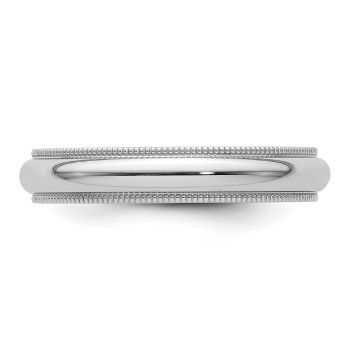 Platinum 4mm Milgrain Comfort-Fit Wedding Band Ring 3