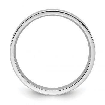 4mm Plain Polished Flat Wedding Band Ring in Platinum 2