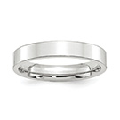 4mm Plain Polished Flat Wedding Band Ring in Platinum