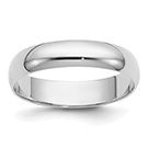 Plain Polished 4mm Wedding Band Ring in 14K White Gold
