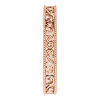 4mm Women's Paisley Wedding Band Ring in 14K Rose Gold 4