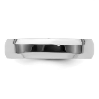 5mm Beveled Edge Wedding Band Ring in Platinum 3
