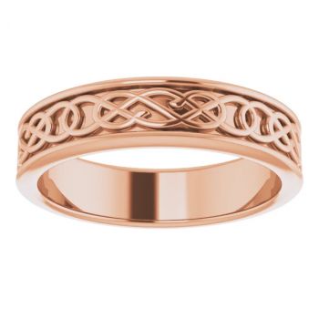 5mm 14K Rose Gold Celtic Knot Wedding Band Ring for Men 3