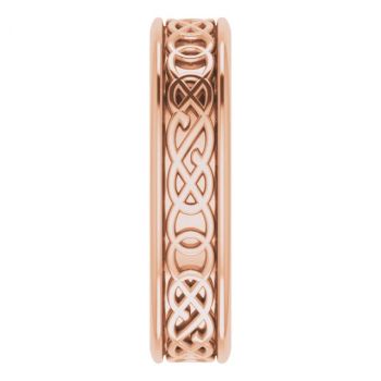 5mm 14K Rose Gold Celtic Knot Wedding Band Ring for Men 4