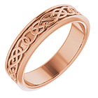 5mm 14K Rose Gold Celtic Knot Wedding Band Ring for Men