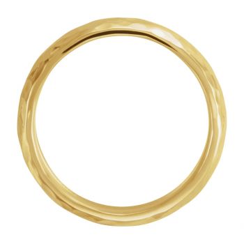 5mm Comfort-Fit Hammered Wedding Band Ring in 18K Gold 2