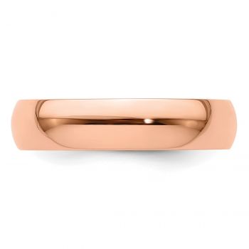 14K Rose Gold Lightweight Plain 5mm Wedding Band Ring 3