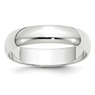 Lightweight Plain 5mm 14K White Gold Wedding Band