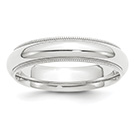 5mm Milgrain Comfort-Fit Wedding Band Ring in Platinum